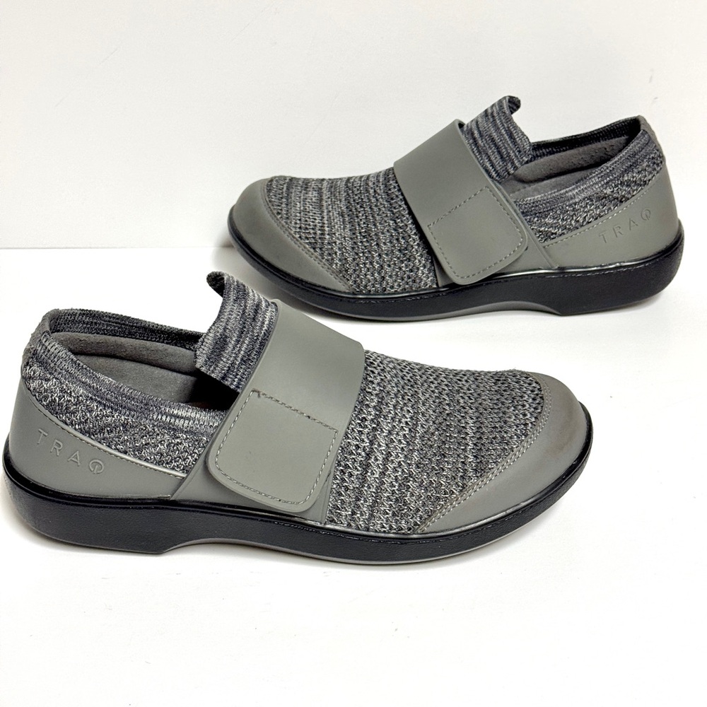 TRAQ by Alegria Womens 37 Qwik Sport Rocker Charcoal Gray Fabric Comfort Shoes - Picture 6 of 10